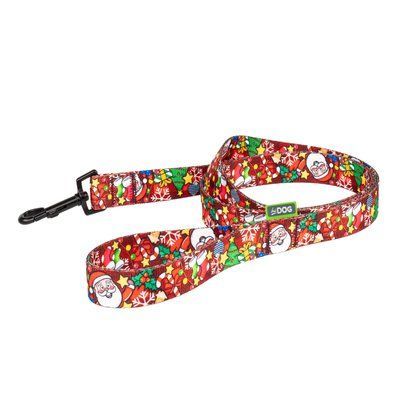 Поводок ТМ HiDOG "Christmas Red", размер XS (ширина 10мм, длина 152см) 1048 фото