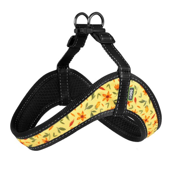 Шлея ТМ HiDOG COMFORT "Flowers yellow", розмір XXS (обхват грудної клітини 28-34см) 1019 фото