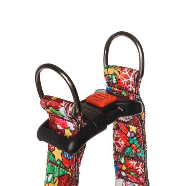 Шлея ТМ HiDOG "Christmas Red", розмір XS (обхват грудної клітини 26-40см, ширина-10мм) 1048 фото