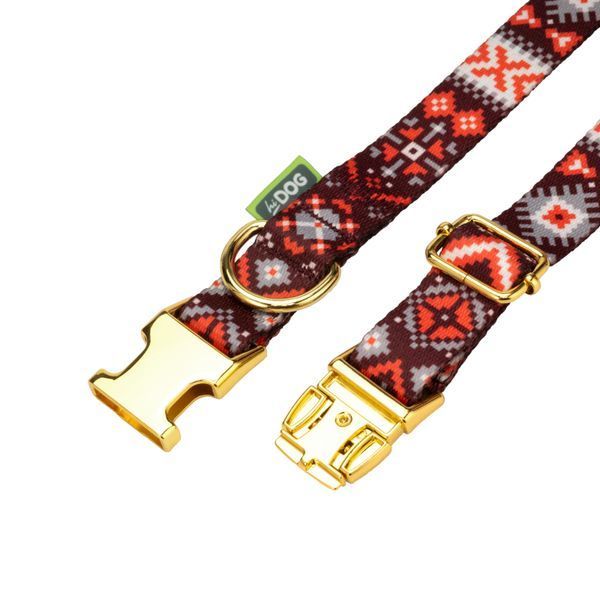 Ошейник для собаки ТМ HiDOG "Вышиванка" с металлическим фастексом, размер S (ширина 16мм, обхват шеи 25-33см) 1034 фото