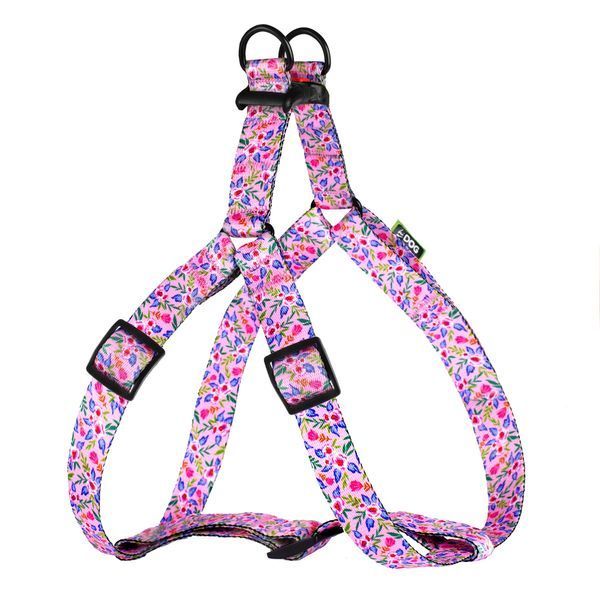 Шлея ТМ HiDOG "Flowers pink", размер XS (обхват грудной клетки 26-40см, ширина-10мм) 1020 фото