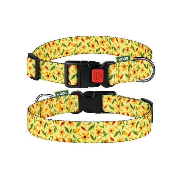 Ошейник для собаки ТМ HiDOG "Flowers yellow", размер S (ширина 16мм, обхват шеи 25-33см) 1019 фото
