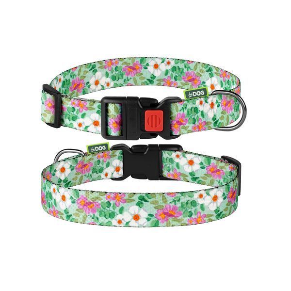 Ошейник для собаки ТМ HiDOG "Flowers mint green", размер S (ширина 16мм, обхват шеи 25-33см) 1021 фото