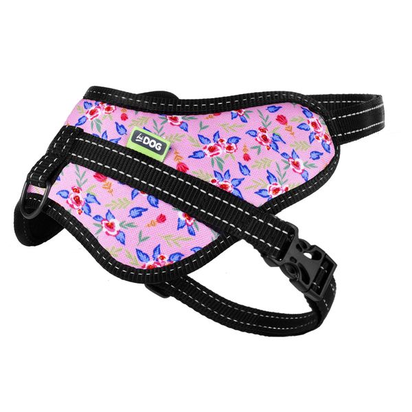 Шлея ТМ HiDOG BUTTERFLY "Flowers pink", розмір S (обхват грудної клітини 40-55см) 1020 фото